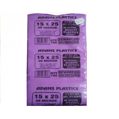 ADAMS PLASTIC 50MIC 15X25 100'S ADAMS PLASTIC 50MIC 15X25 100'S